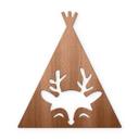 Decoración en madera caoba - Tipi - Ciervo