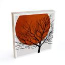 Billede af træ til at hænge op - Kubistika - Varm solnedgang - 15x15 cm