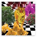 Canvasbillede, Farverige tigre