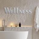 Letras de aluminio Dibond - Efecto plata - Bienestar