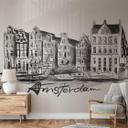 Fotomural Amsterdam - blanco y negro - Love your City