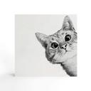 Billede af træ til at sætte op - Graves - Sneaky Cat - 15x15 cm