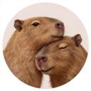 Nuttet capybara-par Wallsticker - Rund