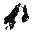 Akryldekoration - Kort over Skandinavien