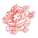 Sticker mural - Miami Ink - Visage en fleurs