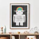 Plakat til børn - Regnbuerobot Sleep Laugh Create - Treechild