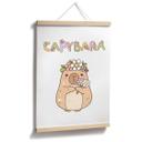 Poster Capybara mignon avec couronne de fleurs