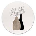 Tableau sur alu-Dibond rond Kubistika - Plantes minimalistes