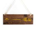 Houten Bordje - Pijl (geel)