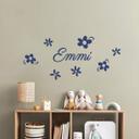 Wallsticker -  Navn + blomst