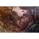 Sepiatonet jungletapet - detaljeret skovmotiv - non-woven
