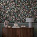 COSMOPOLITAN blossom tapet design sort pink - moderne botanisk ikke-vævet tapet