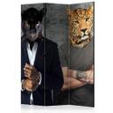 Skærm til rumopdeling - Forskellige ansigter, 3-delt - 135x172 cm