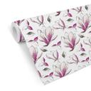 Tapet med mønster - illustrerede blomster - pink