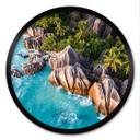Póster Costa rocosa tropical de las Seychelles - Colombo - Redondo