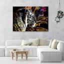 Canvasbillede, Tiger på farverig baggrund
