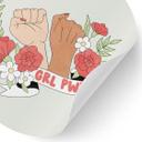 Girl Power Flowers Statement Wallsticker - rund