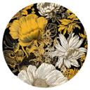 Vinilo decorativo floral - Esplendor floral en ocre redondo - Jaszke