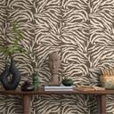 Zebra tapet brun beige - tapet med mønster i dyreprint - Ikke-vævet tapet safari-look