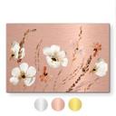 Geborsteld Alu-Dibond met goud-, zilver- & kopereffect - Tere aquarelbloemen