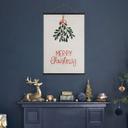 Póster de tela de Navidad - Feliz Navidad con muérdago - Lisboa