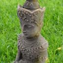 Meditierender Buddha aus Kunststein, betongrau | 15x11x25 cm