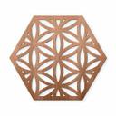 Décoration en bois placage acajou hexagonale Fleur de vie