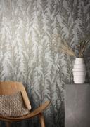 blomster- og fleecetapet Naturlig Opulens i sølv