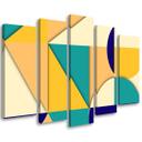 Lærredstryk 5 stykker, geometriske abstraktionsformer