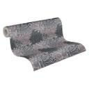Papel pintado no tejido con motivo floral gris - papel pintado con gramíneas