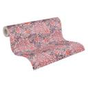 Papel pintado con zarcillos de flores y flores rojo púrpura - papel pintado no tejido de flores