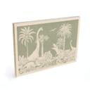 Cuadro de madera Mundos primitivos verdes - Dinosaurios bajo palmeras - Kikki Belle