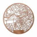 Mapa de la ciudad de Berlín en madera de caoba artística