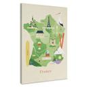 Lienzo con mapa de Francia - Rivers
