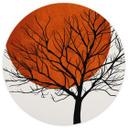Fototapet - Rundt Kubistika - Varm solnedgang - vliesetapet/selvklæbende non-woven tapet
