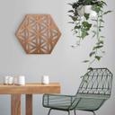 Décoration en bois placage acajou hexagonale Fleur de vie
