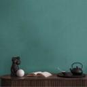 Unit tapet i linnedlook petrol - struktureret tapet moderne & elegant