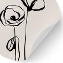 Line Art Dos amapolas Vinilo decorativo - Cats & Dotz - Redondo