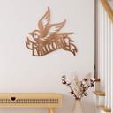 3D Letras de madera pasillo - Bienvenido - Bird señal de la puerta - Caoba