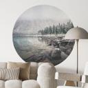Vinilo decorativo Bosque invernal junto al lago - Rostovskiy - Redondo