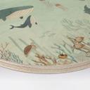 Cuadro de madera aventura submarina con animales marinos - Azul - Oliver Robins - Redondo