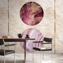 Tapet med marmor- og cirkelmotiv - non-woven tapet rosa guld - moderne stue tapet