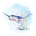 Sticker mural Kvilis - Espadon - Rond