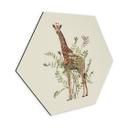 Hexagon Dibond Blomstret giraf - Frida Floral Studio