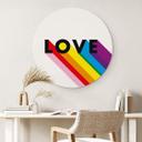 Vægcirkel LGBTQIA+ Love – print på aluminium (Alu-Dibond)