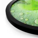 Póster Foto - Corazón de gotas de agua sobre hoja verde - Redondo