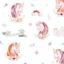 Vinilo adhesivo muebles Kvilis - Unicornio - Bandera y flores