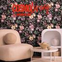 COSMOPOLITAN blomstertapet akvarel sort farverig - Ikke-vævet tapet blomstret moderne