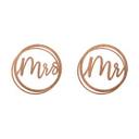 Letras de madera boda Sr. y Sra. - caoba