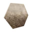 Houten Wanddecoratie zeshoekig pampagras en grassen in beige - Ms Tiff